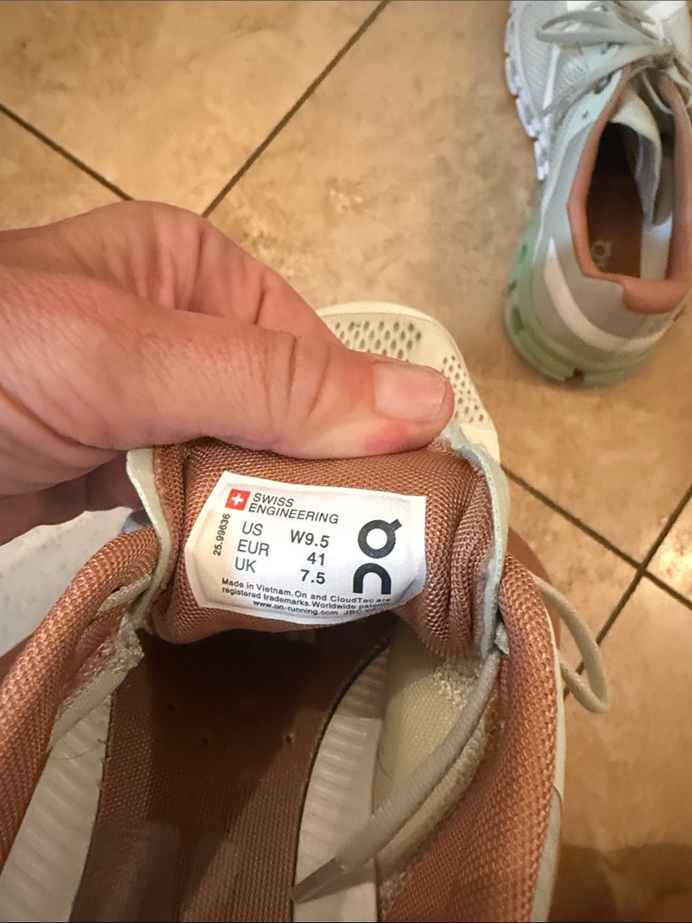 Women's Lightweight Athletic Sneakers in Light Gray, Sage & Dusty Pink - Picture 5 of 5